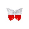 Брошь «Бабочка», украшенная красной эмалью и фианитами 94040057