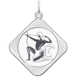 Подвеска знак зодиака из серебра с алмазной гранью и лазерной обработкой 94100075