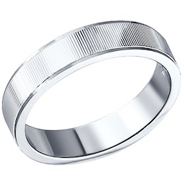 Кольцо обручальное из серебра с алмазной гранью 94110011