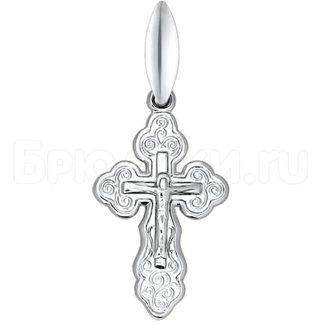 Широкий крест из серебра 94120015
