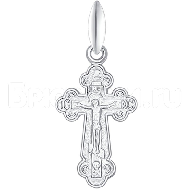 Нательный серебряный крест 94120029
