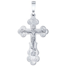 Крест из серебра с гравировкой 94120039