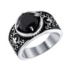 Кольцо из чернёного серебра с чёрным фианитом 95010069