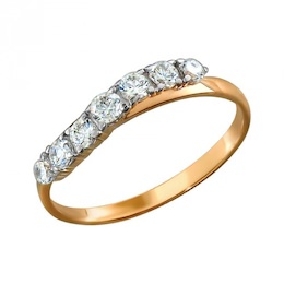 Золотое кольцо с фианитами 011261