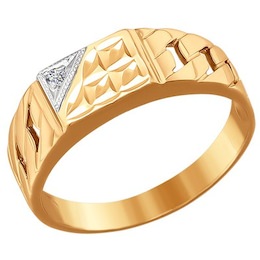 Золотое кольцо с фианитом 011303