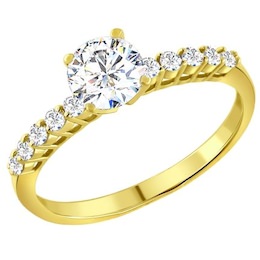 Золотое кольцо с фианитами 012953-2