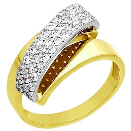 Золотое кольцо с фианитами 014075-2