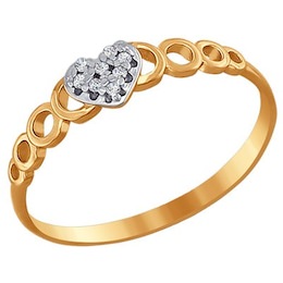 Золотое кольцо с фианитами 015688