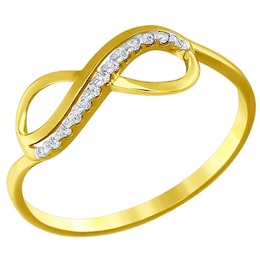 Золотое кольцо с фианитами 016622-2