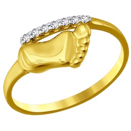 Золотое кольцо с фианитами 016675-2
