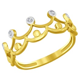 Золотое кольцо с фианитами 016772-2