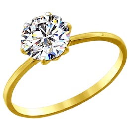 Золотое кольцо с фианитом 016789-2
