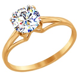 Золотое кольцо с фианитом 016819