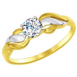 Золотое кольцо с фианитом 016958-2