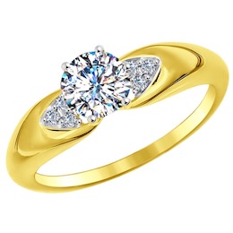 Золотое кольцо с фианитами 016993-2