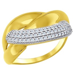 Золотое кольцо с фианитами 017111-2