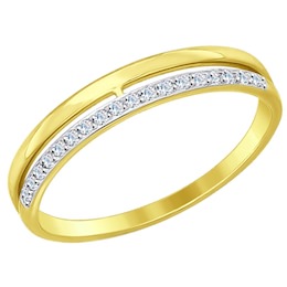 Золотое кольцо с фианитами 017151-2