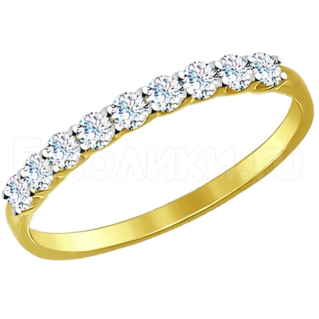 Золотое кольцо с фианитами 017169-2