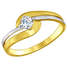 Золотое кольцо с фианитом 017200-2