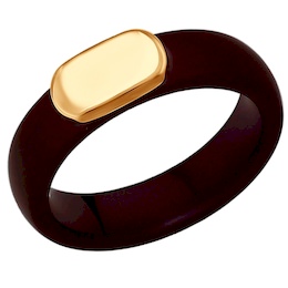 Золотое кольцо с керамикой 017245
