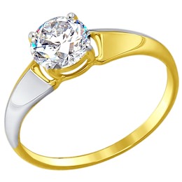 Золотое кольцо с фианитом 017397-2