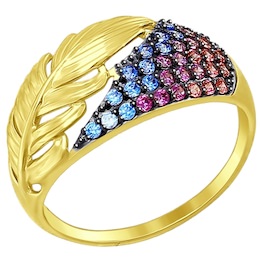 Золотое кольцо с фианитами 017410-2