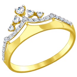 Золотое кольцо с фианитами 017413-2