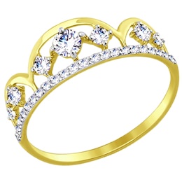 Золотое кольцо с фианитами 017414-2