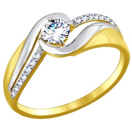 Золотое кольцо с фианитами 017415-2
