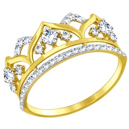 Золотое кольцо с фианитами 017416-2