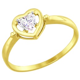 Золотое кольцо с фианитом 017475-2