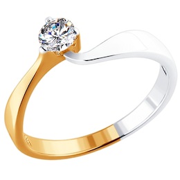 Золотое кольцо с бриллиантом 1010114