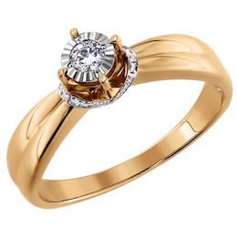 Золотое кольцо с бриллиантами 1011113