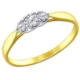 Золотое кольцо с бриллиантами 1011589