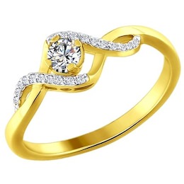 Золотое кольцо с бриллиантами 1011593