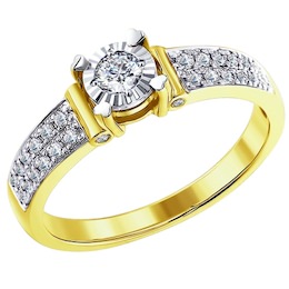 Золотое кольцо с бриллиантами 1011596