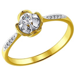 Золотое кольцо с бриллиантами 1011603