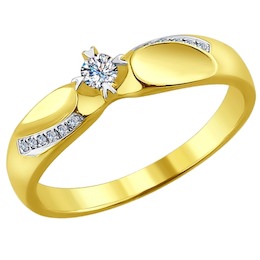 Золотое кольцо с бриллиантами 1011605