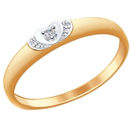 Золотое кольцо с бриллиантами 1011612