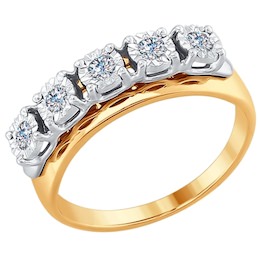Золотое кольцо с бриллиантами 1011624