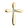Золотая подвеска "крест" с бриллиантом 1120020