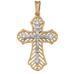 Православный золотой крестик с бриллиантами 1120026