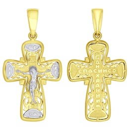 Золотой православный крестик 121348-2