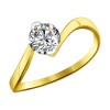 Золотое кольцо с фианитом 81010219-2