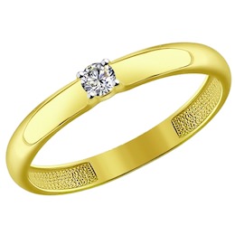 Золотое кольцо с фианитом 81010221-2