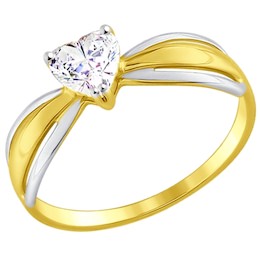 Золотое кольцо с фианитом 81010298-2
