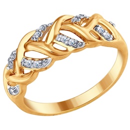 Серебряное кольцо с фианитами 93010677
