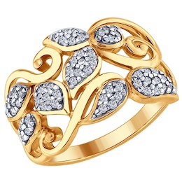 Серебряное кольцо с фианитами 93010685