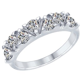 Серебряное кольцо с фианитами 94012356