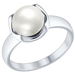 Серебряное кольцо с жемчугом 94012361